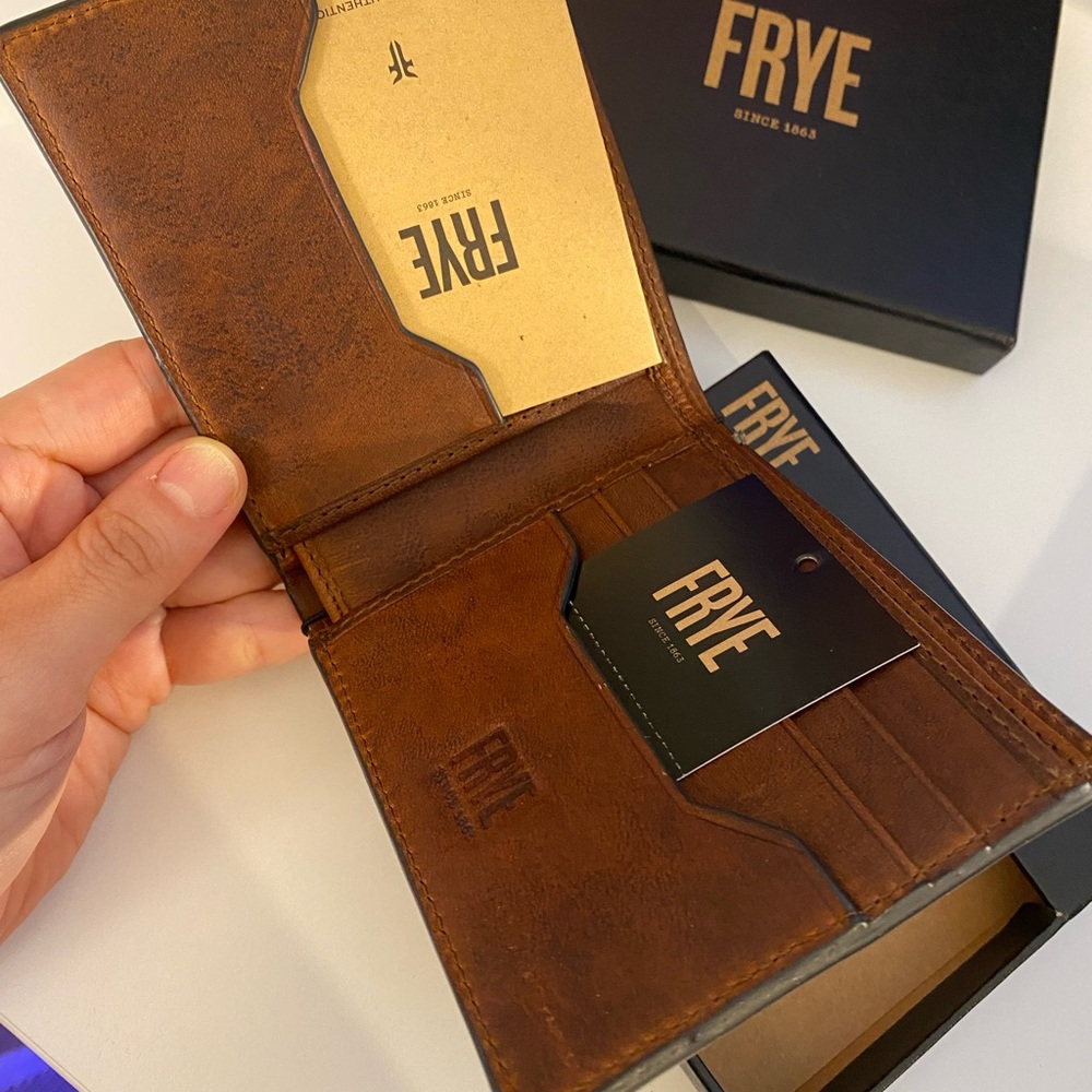 Frye Logan Billfold in Cognac Leather Wallet